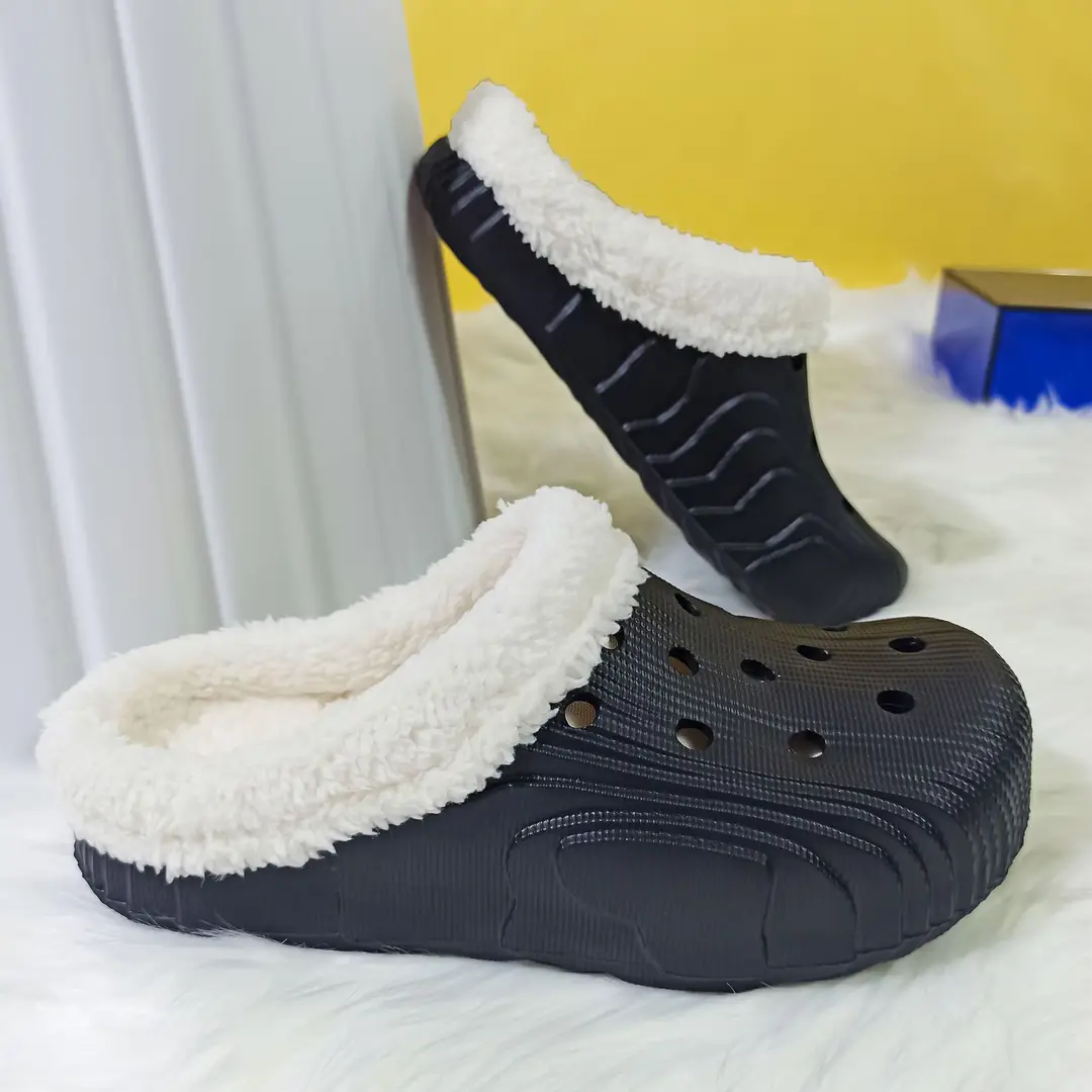 New factory wholesale winter men's and women's cotton slippers non-slip trendy thick-soled indoor and outdoor slip-on home shoes — feature 3