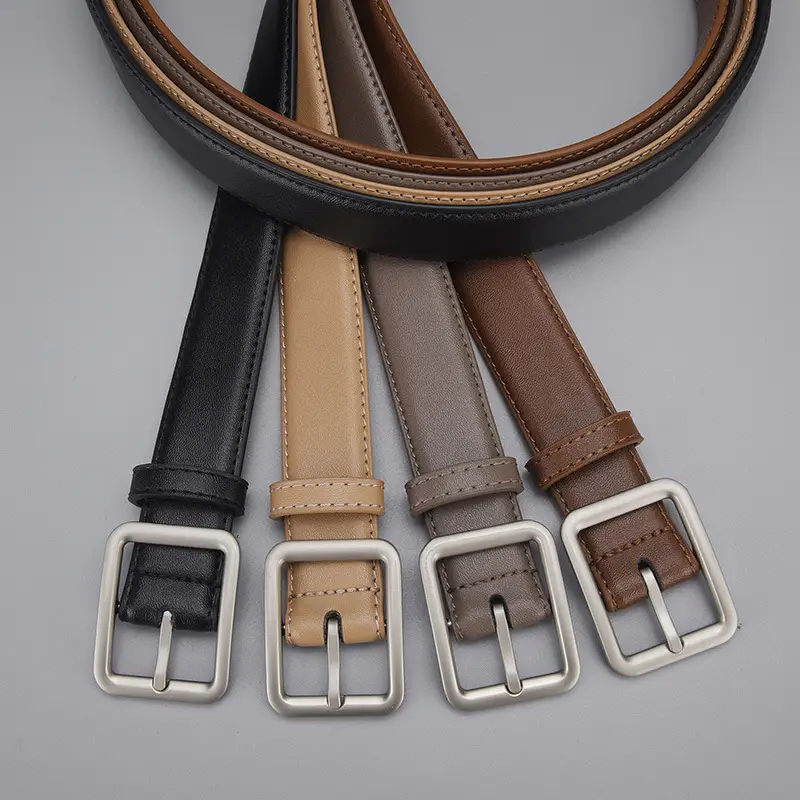 Women's Korean Style Square Buckle Leather Belt - Image 5