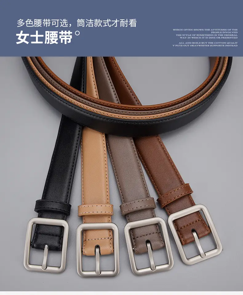 Women's Korean Style Square Buckle Leather Belt — feature 12