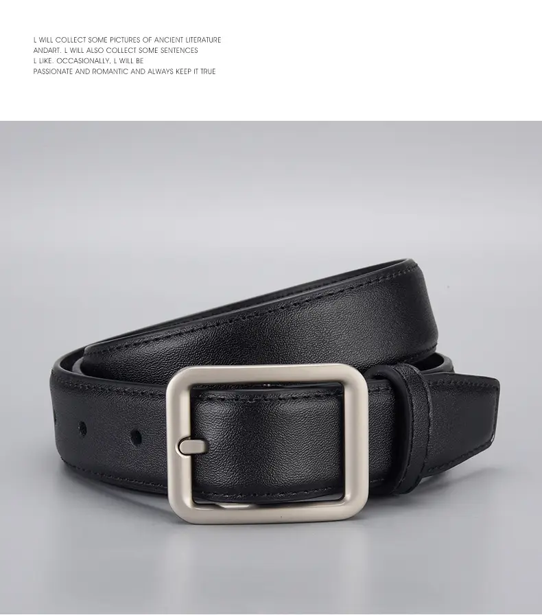 Women's Korean Style Square Buckle Leather Belt — feature 18
