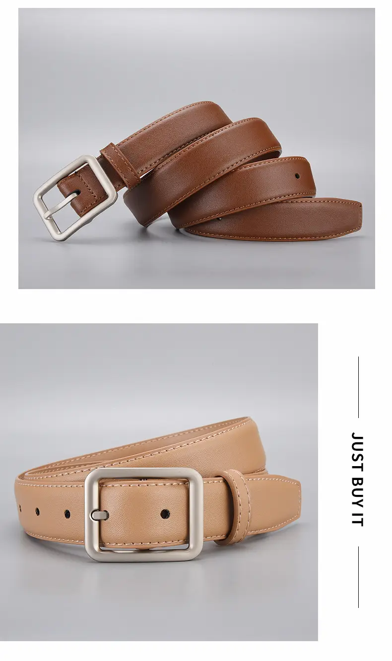 Women's Korean Style Square Buckle Leather Belt — feature 22