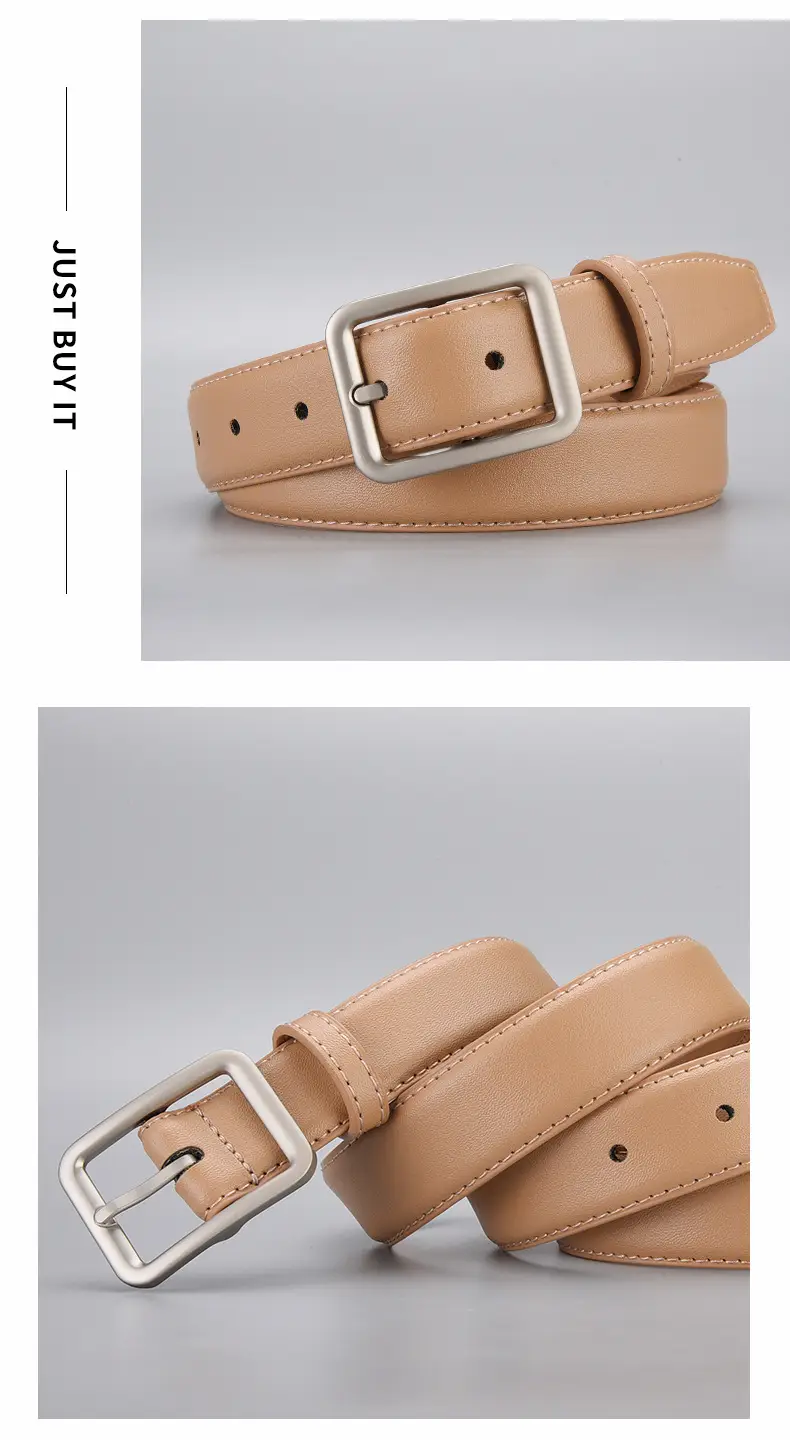 Women's Korean Style Square Buckle Leather Belt — feature 23