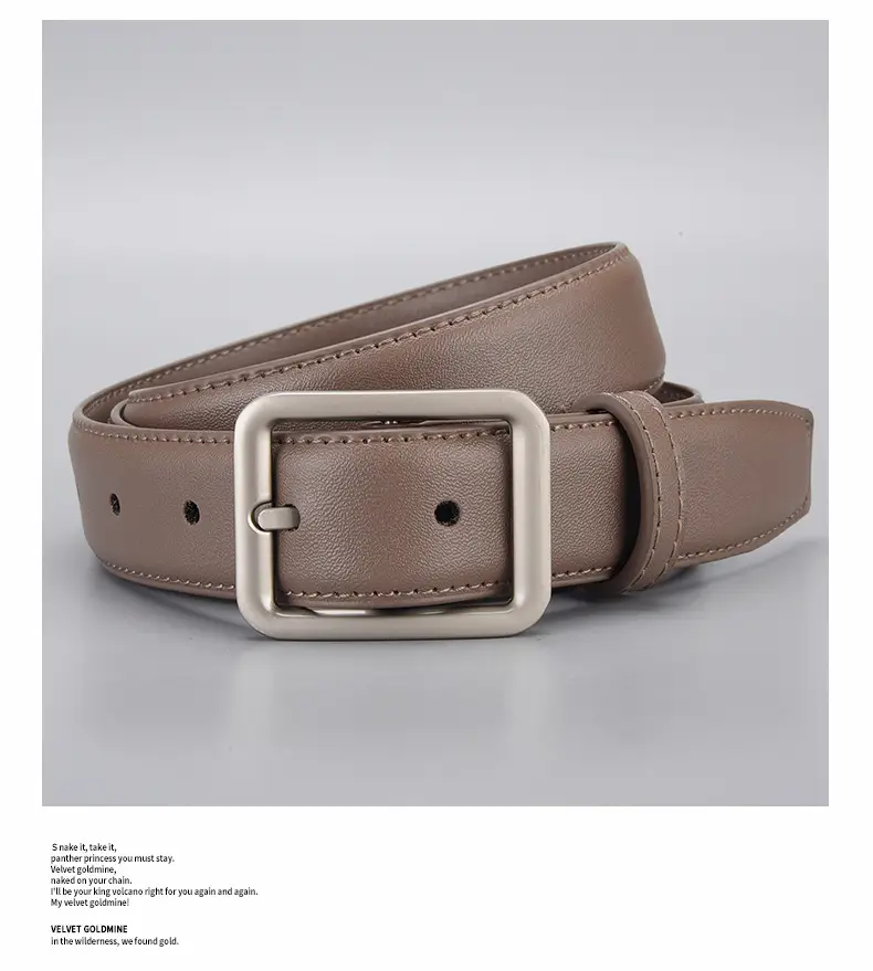 Women's Korean Style Square Buckle Leather Belt — feature 25