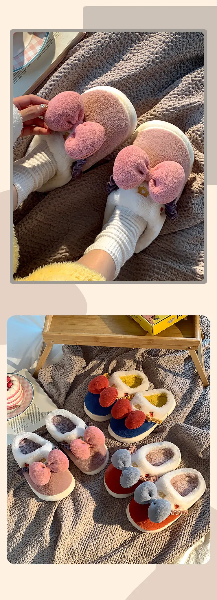 Cute Sheep Fluffy Slippers for Women Pink Winter — feature 18