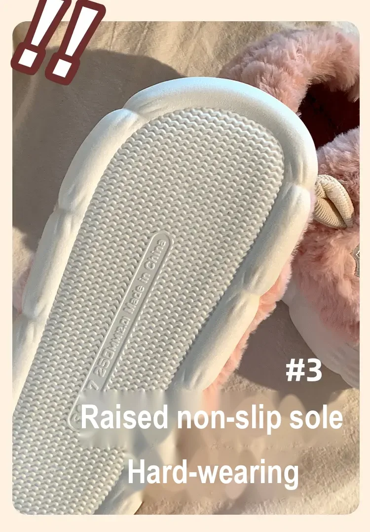 Underside of white slipper with textured tread