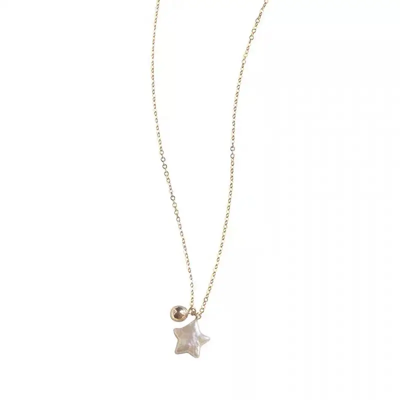 Women's Five-pointed Star Pearl Necklace Light Chain