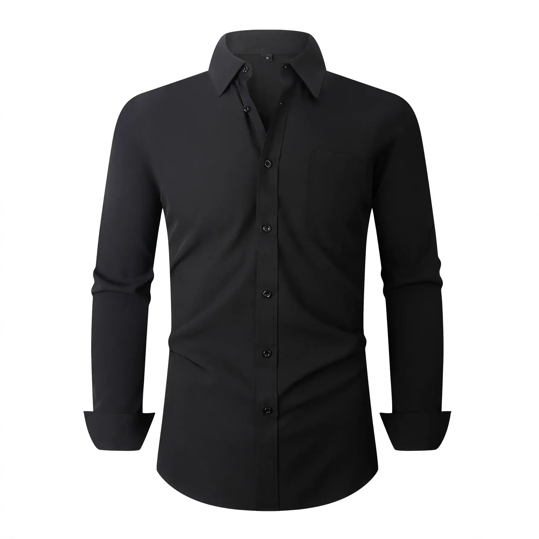 White Formal Men's Shirts Four-Way Stretch Long Sleeve - Image 17