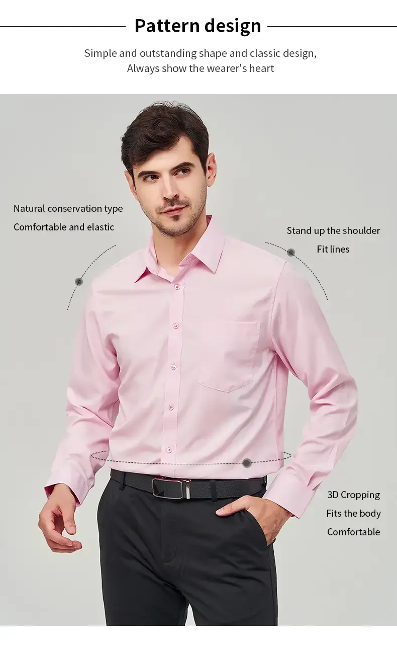 White Formal Men's Shirts Four-Way Stretch Long Sleeve — feature 22