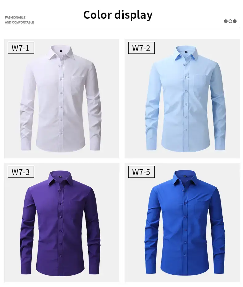 White Formal Men's Shirts Four-Way Stretch Long Sleeve — feature 28