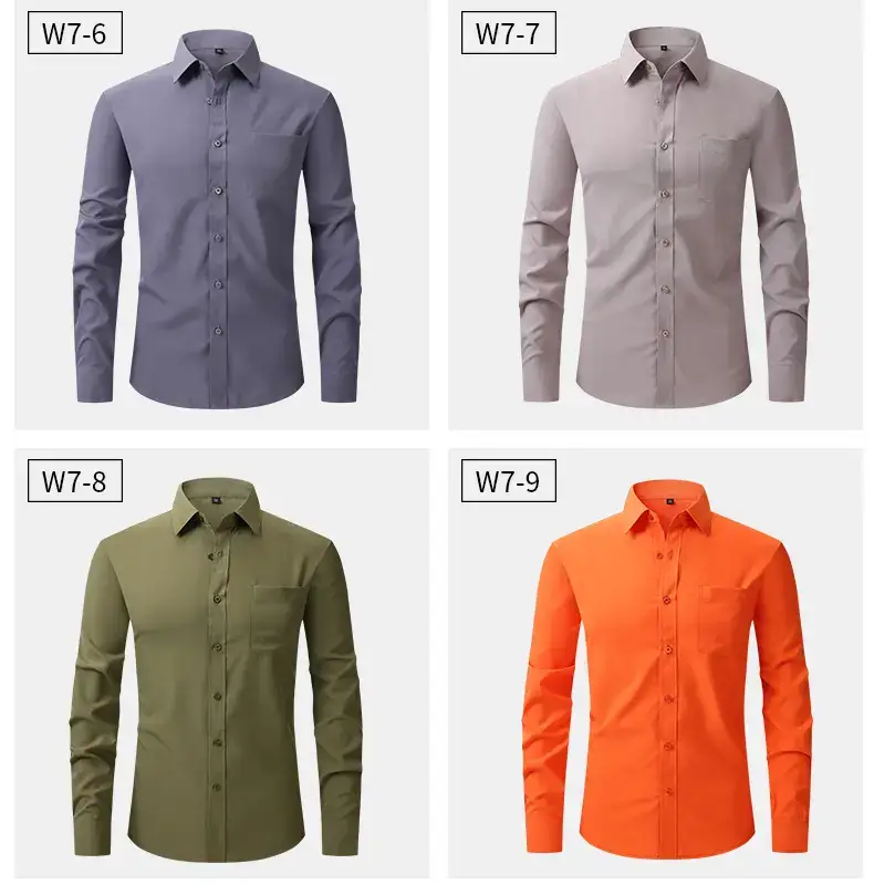 White Formal Men's Shirts Four-Way Stretch Long Sleeve — feature 29