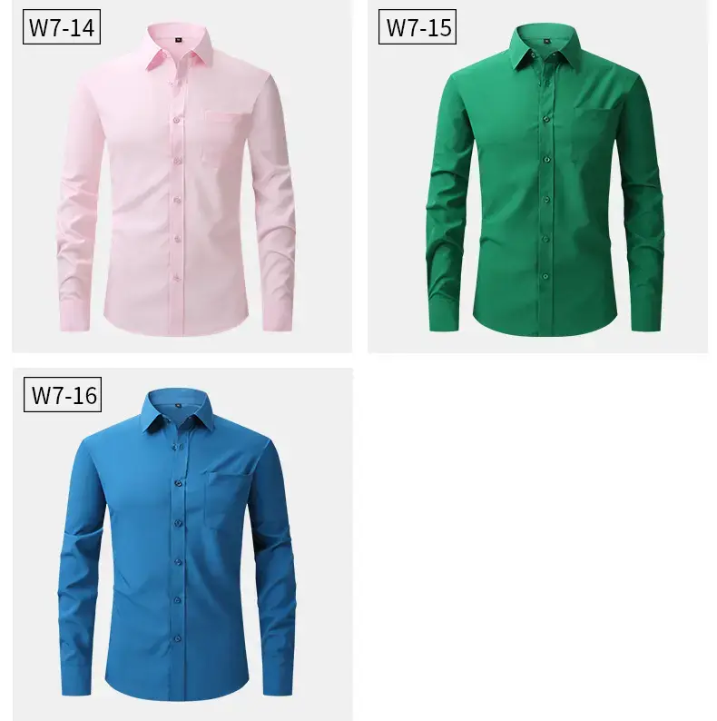 White Formal Men's Shirts Four-Way Stretch Long Sleeve — feature 31
