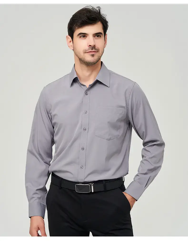 White Formal Men's Shirts Four-Way Stretch Long Sleeve — feature 33