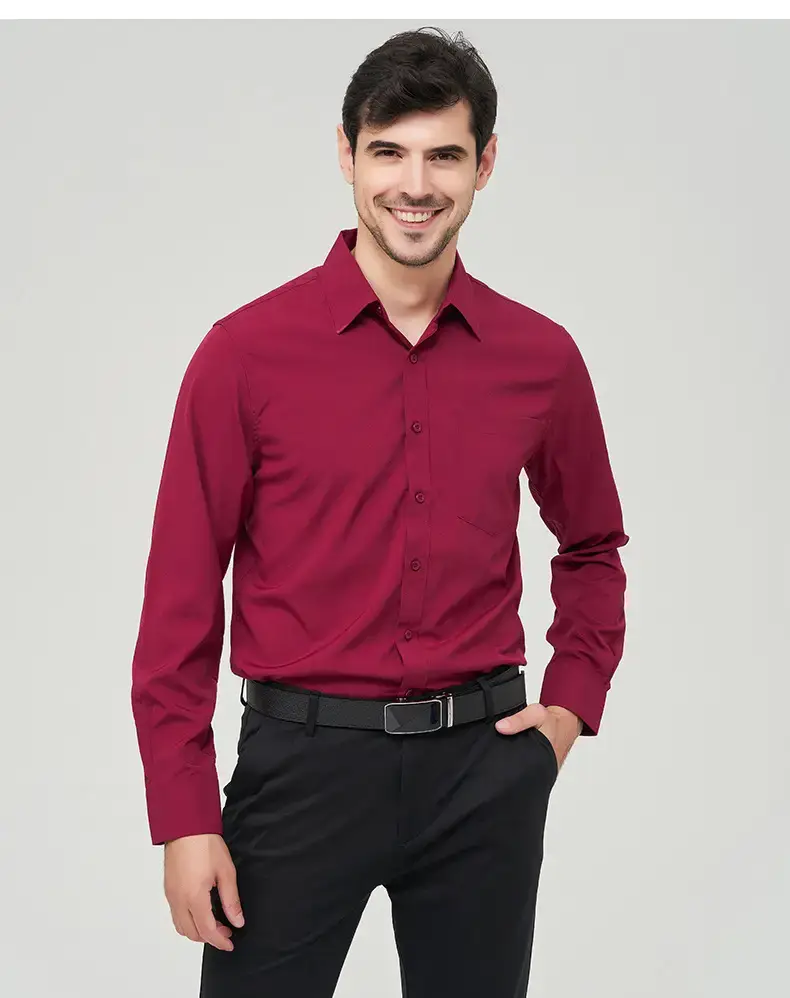 White Formal Men's Shirts Four-Way Stretch Long Sleeve — feature 35