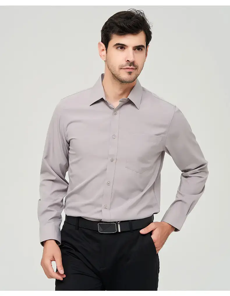 White Formal Men's Shirts Four-Way Stretch Long Sleeve — feature 36