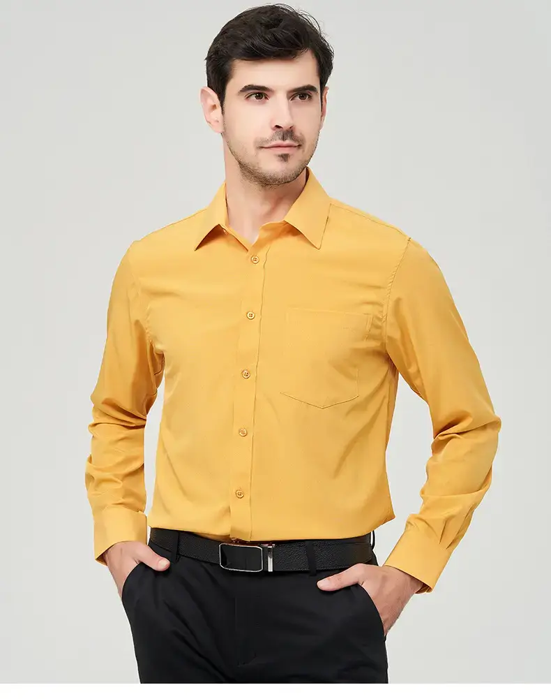 White Formal Men's Shirts Four-Way Stretch Long Sleeve — feature 38