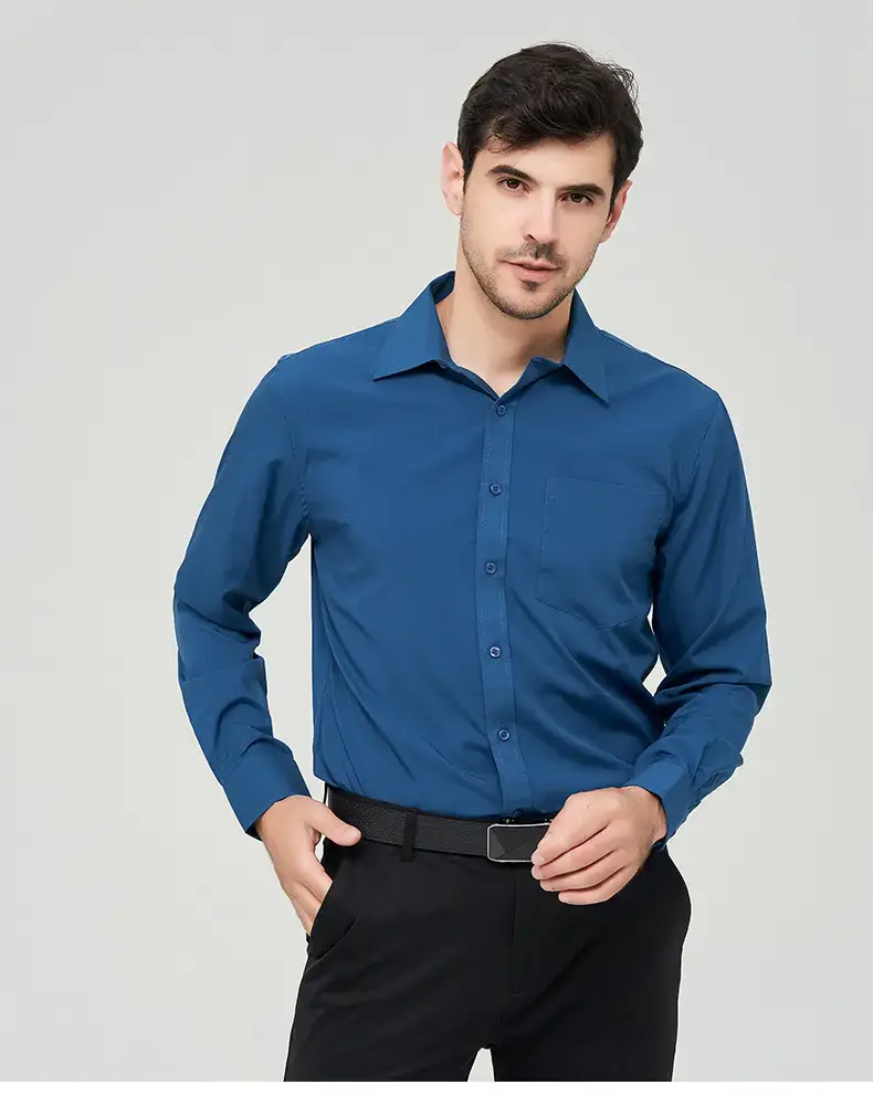 White Formal Men's Shirts Four-Way Stretch Long Sleeve — feature 41