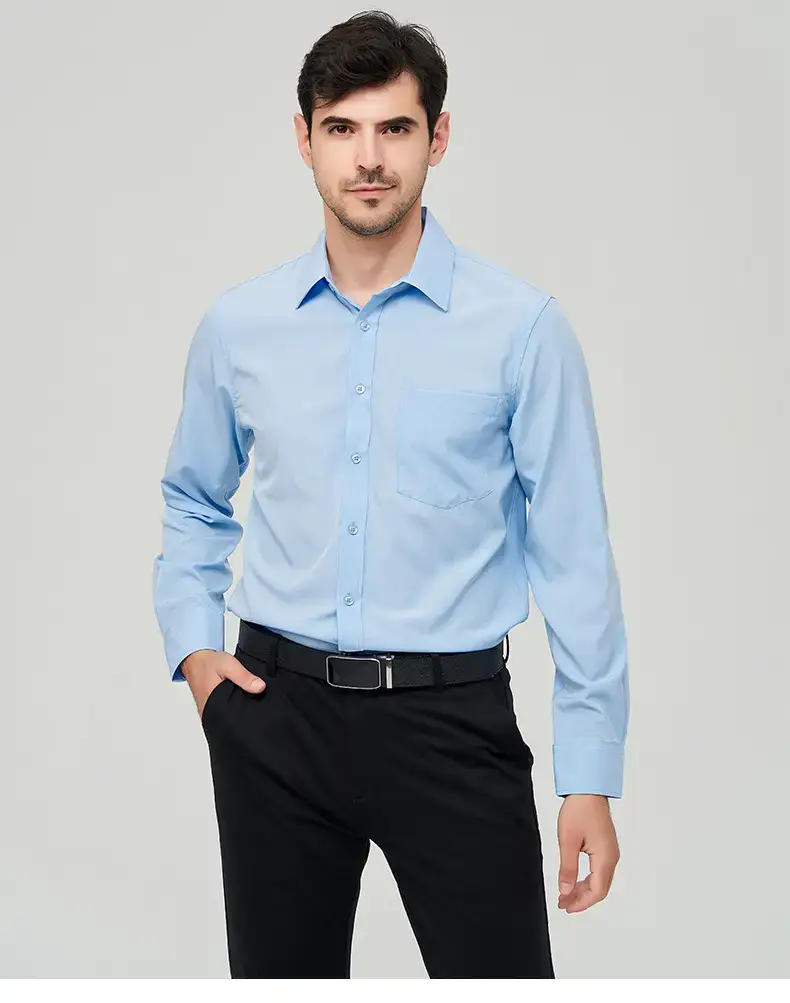 White Formal Men's Shirts Four-Way Stretch Long Sleeve — feature 42