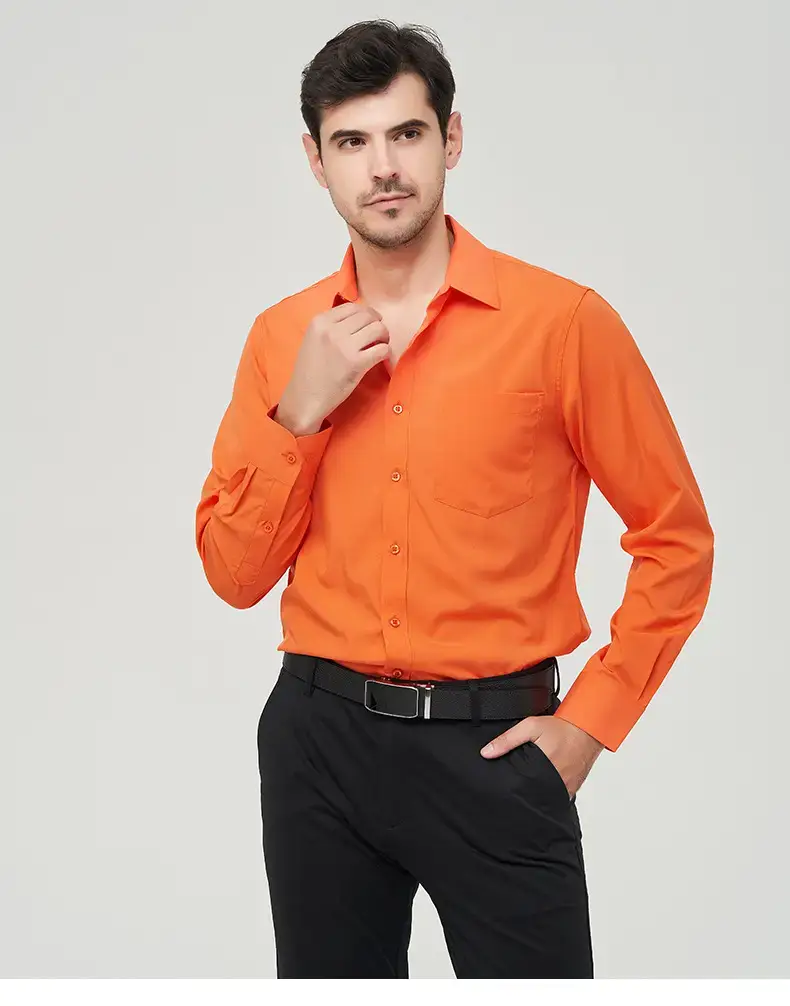 White Formal Men's Shirts Four-Way Stretch Long Sleeve — feature 43