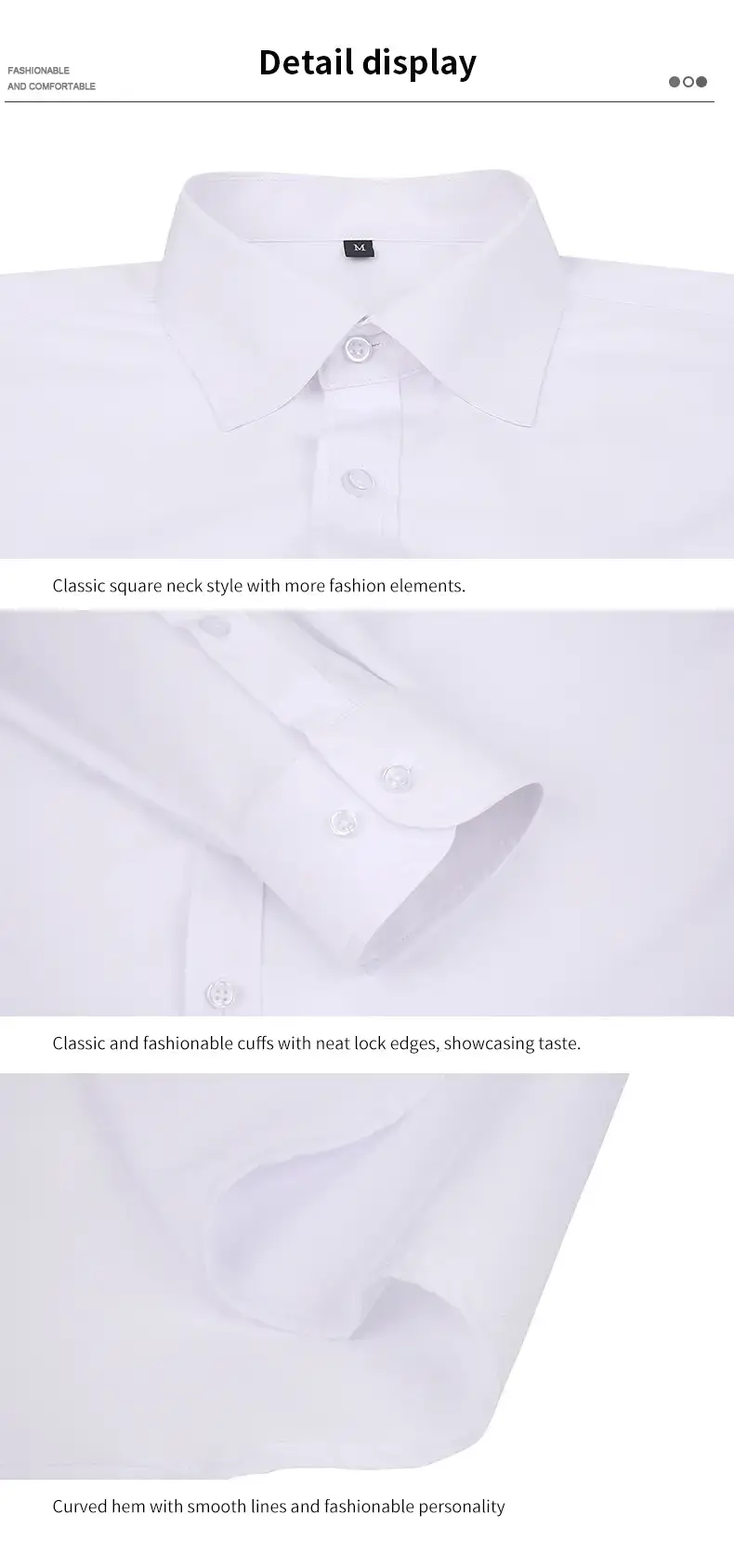 White Formal Men's Shirts Four-Way Stretch Long Sleeve — feature 47
