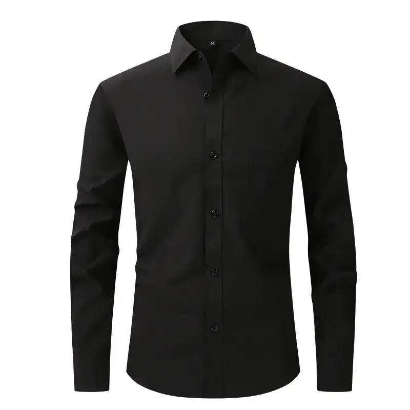 White Formal Men's Shirts Four-Way Stretch Long Sleeve - Image 12
