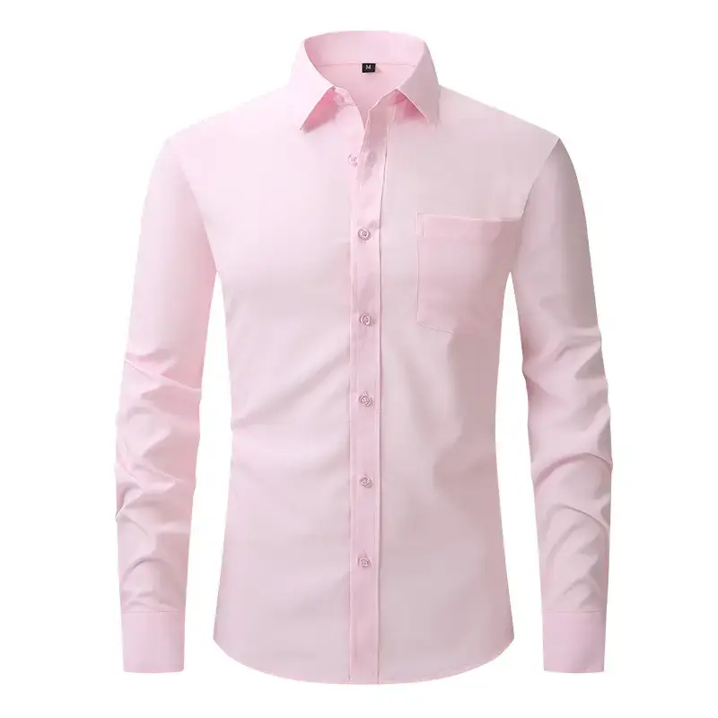 White Formal Men's Shirts Four-Way Stretch Long Sleeve - Image 13