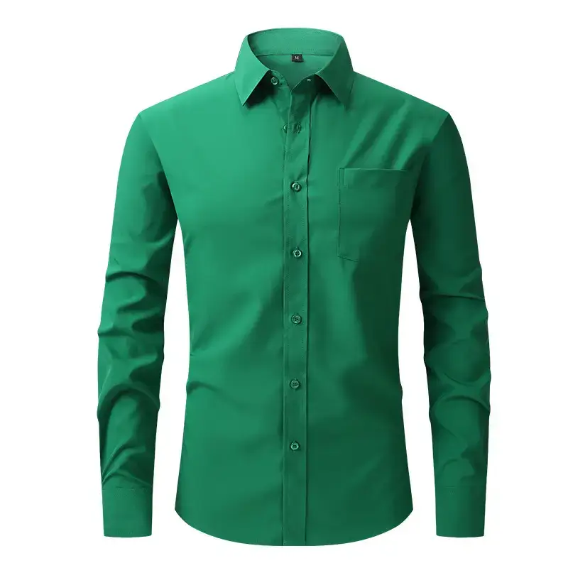 White Formal Men's Shirts Four-Way Stretch Long Sleeve - Image 14