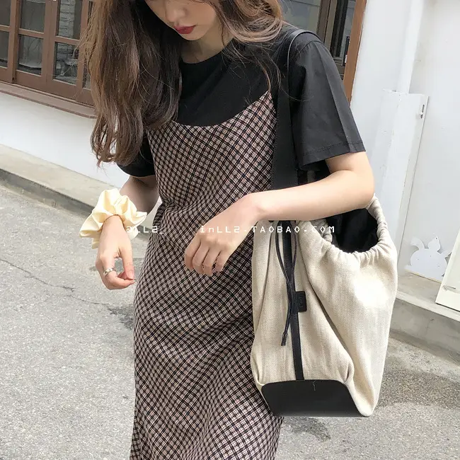 Canvas Crossbody Bag Women 2026 Ins Niche Patchwork Travel Bag
