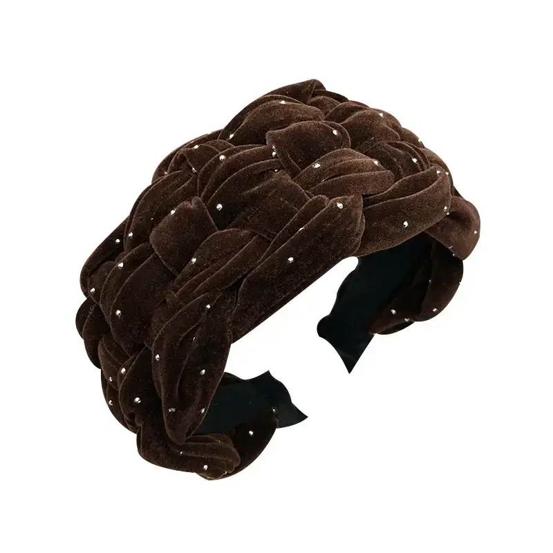 Black Beaded Wide Brim Hair Hoop for Women — feature 7