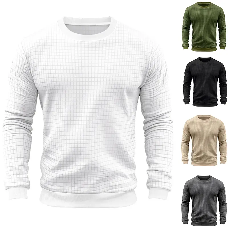 Men's Long Sleeve Waffle Knit T-Shirt Beige - Image 6