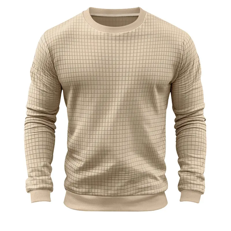 Men's Long Sleeve Waffle Knit T-Shirt Beige - Image 8