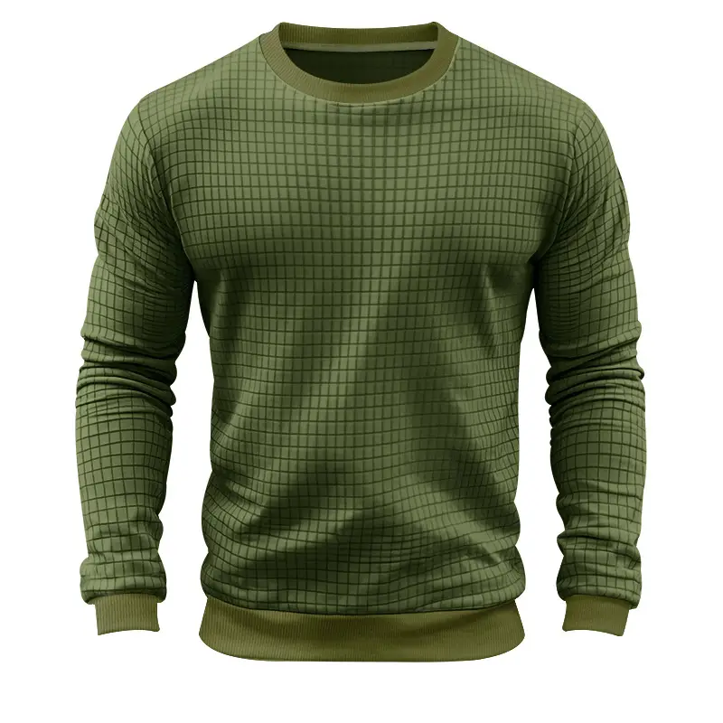 Men's Long Sleeve Waffle Knit T-Shirt Beige - Image 9