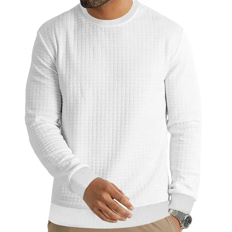Men's Long Sleeve Waffle Knit T-Shirt Beige — feature 14