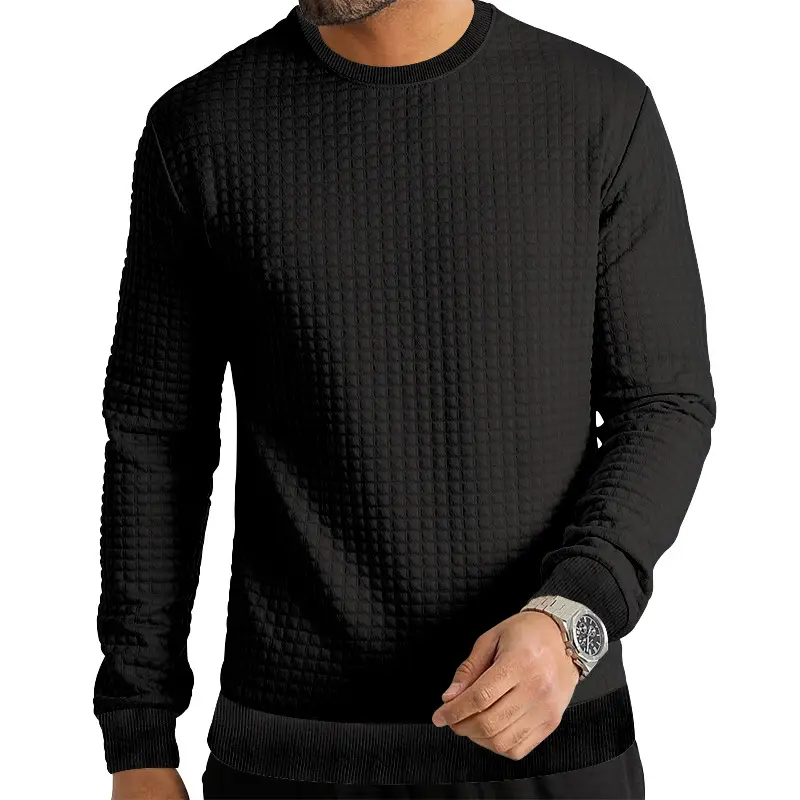 Men's Long Sleeve Waffle Knit T-Shirt Beige — feature 23
