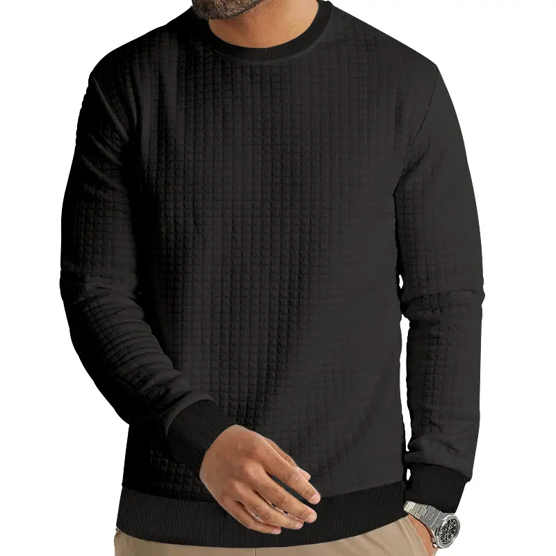 Men's Long Sleeve Waffle Knit T-Shirt Beige — feature 24