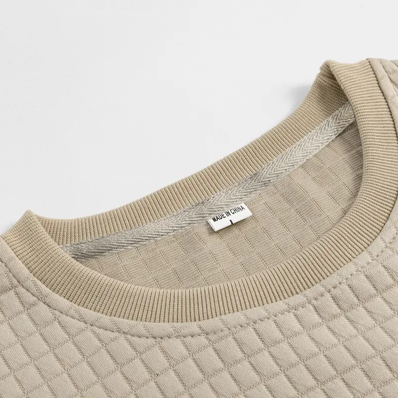 Men's Long Sleeve Waffle Knit T-Shirt Beige — feature 44