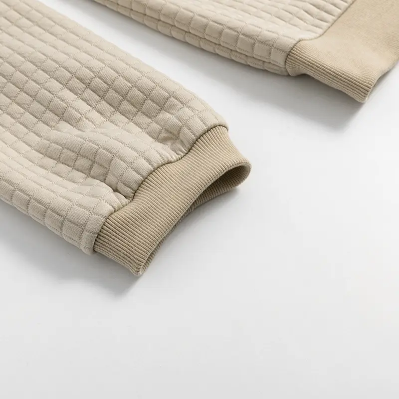 Men's Long Sleeve Waffle Knit T-Shirt Beige — feature 45