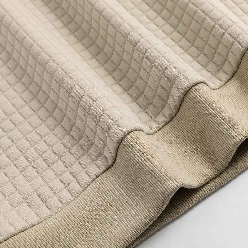 Men's Long Sleeve Waffle Knit T-Shirt Beige — feature 46