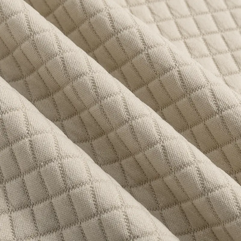 Men's Long Sleeve Waffle Knit T-Shirt Beige — feature 47