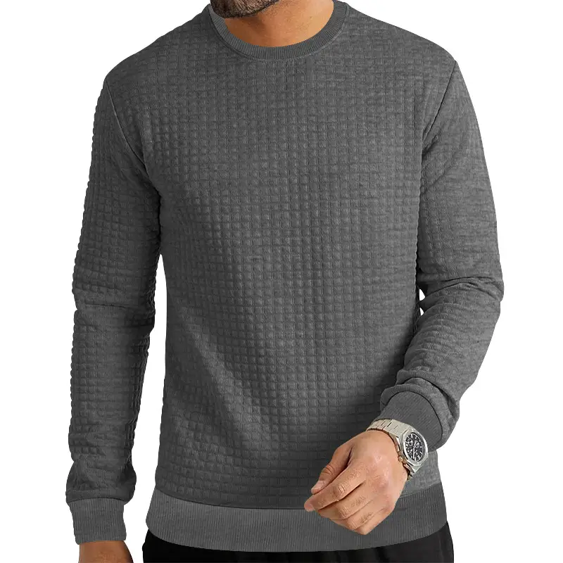 Men's Long Sleeve Waffle Knit T-Shirt Beige — feature 49