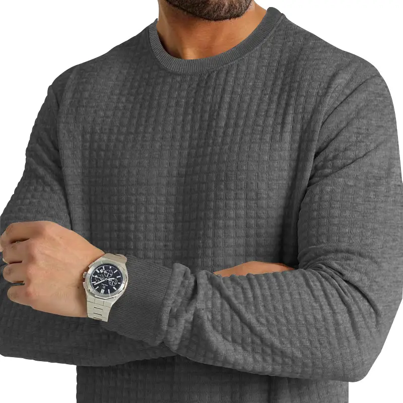 Men's Long Sleeve Waffle Knit T-Shirt Beige — feature 51