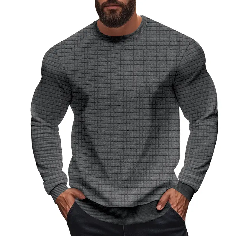 Men's Long Sleeve Waffle Knit T-Shirt Beige - Image 2