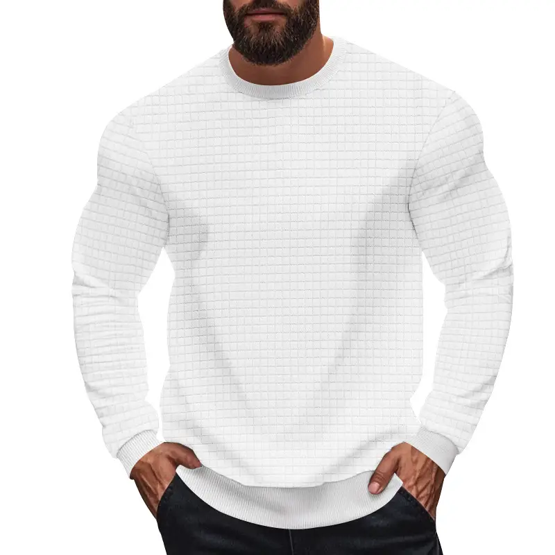 Men's Long Sleeve Waffle Knit T-Shirt Beige - Image 4