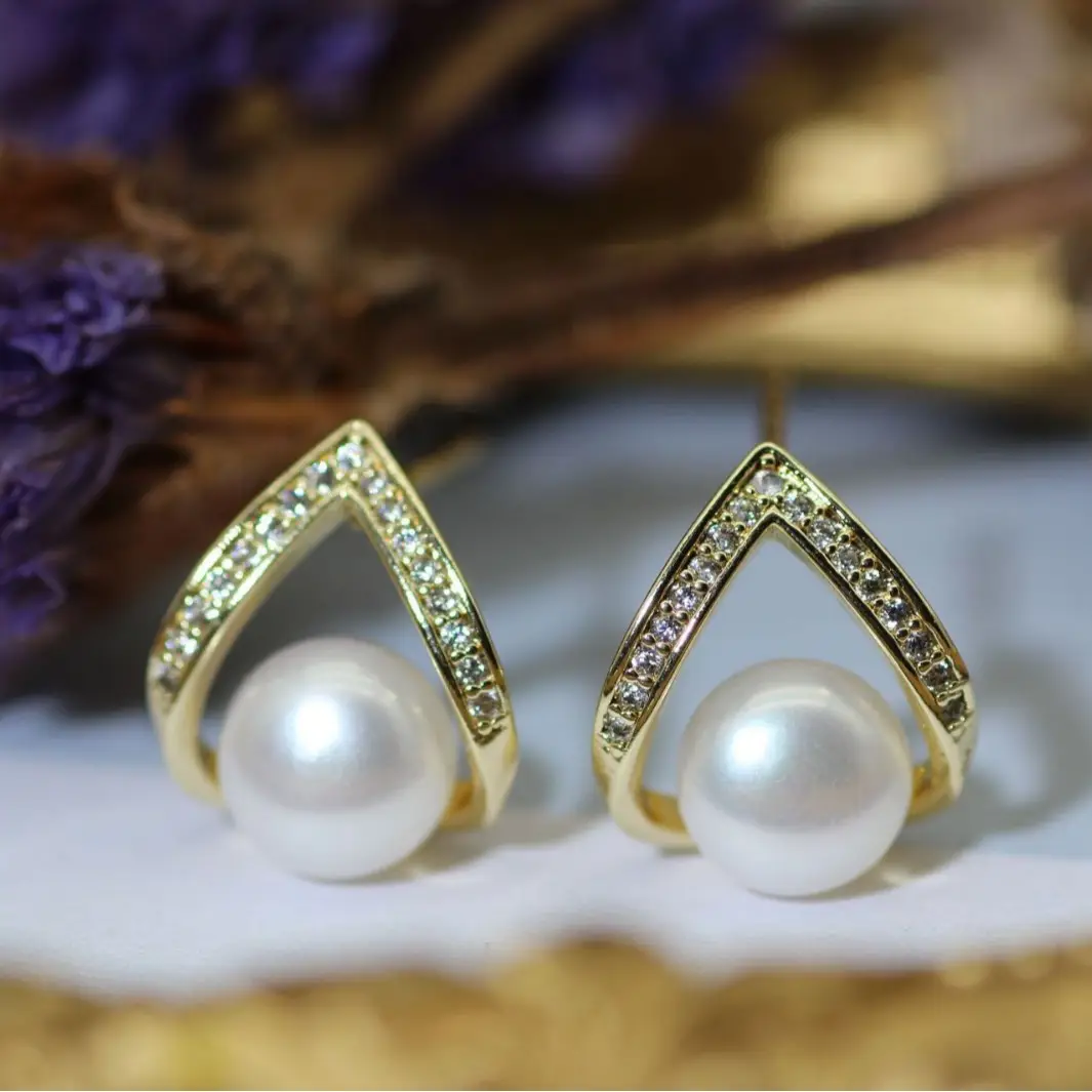 Pearl Earrings 925 Silver Needle Natural Freshwater Pearl 2024 Birthday Gift - Image 7