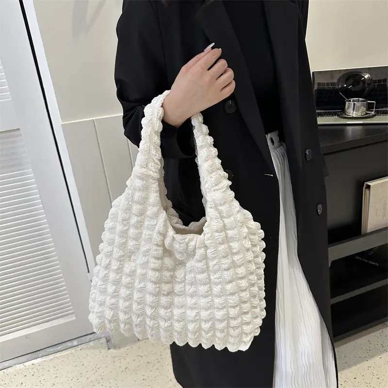 2023 Black Cloud Pleated Shoulder Bag for Women