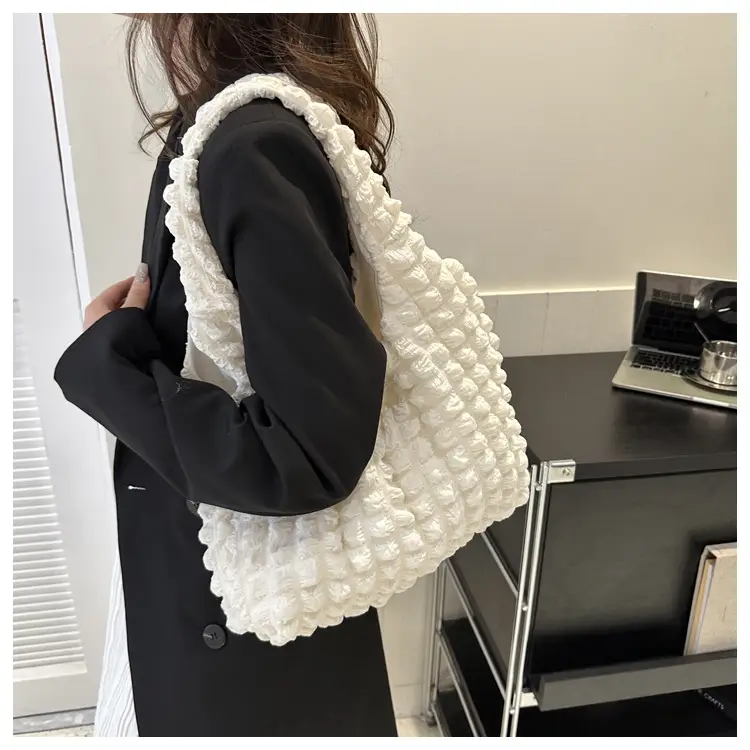 2023 Black Cloud Pleated Shoulder Bag for Women — feature 11