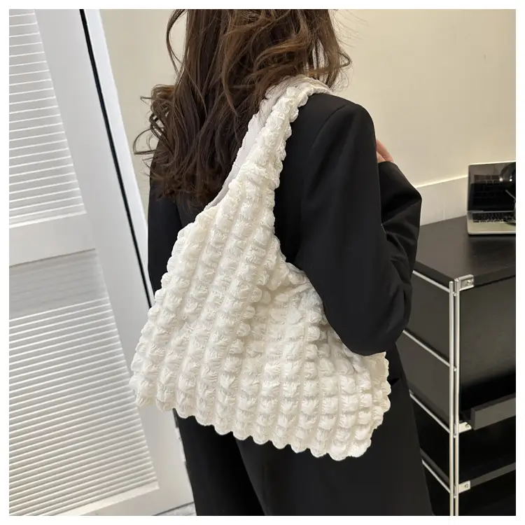 2023 Black Cloud Pleated Shoulder Bag for Women — feature 13