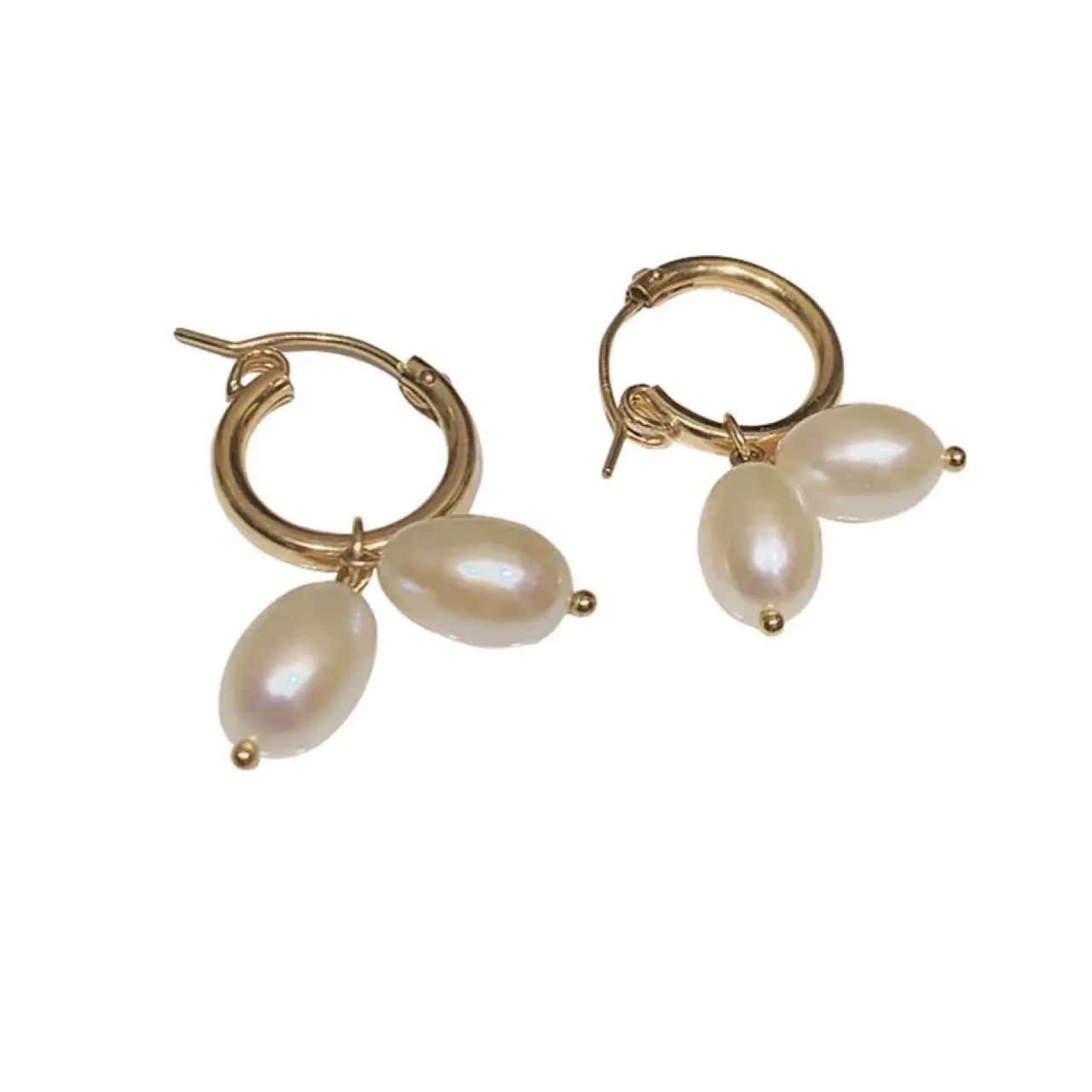 Pearl Earrings Gold Natural Freshwater Pearl Women's Korean - Image 5