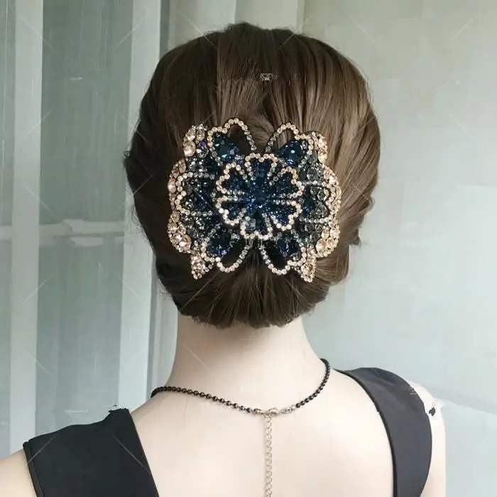Three-Dimensional Rhinestone Flower Clip for Women - Image 8