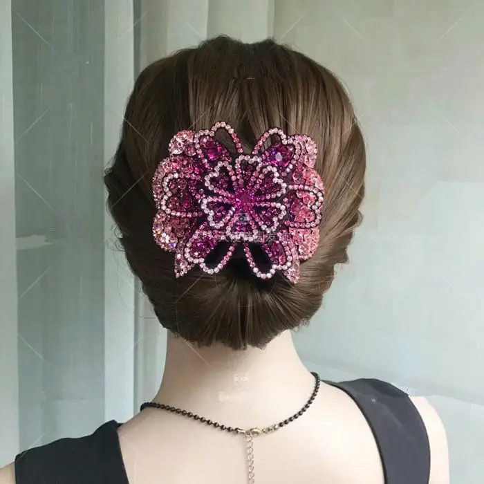 Three-Dimensional Rhinestone Flower Clip for Women - Image 9
