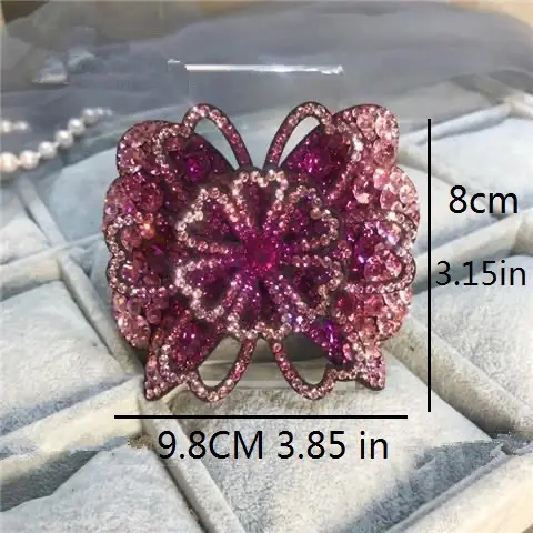 Three-Dimensional Rhinestone Flower Clip for Women — feature 1